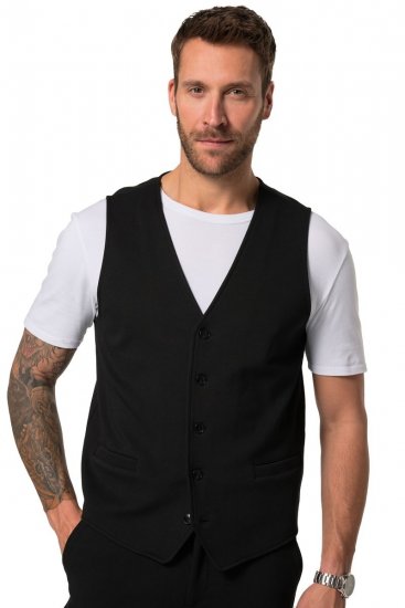 JP1880 New York Flexnamic Žerzejová vesta Černá - Obleky - Obleky 2XL-8XL