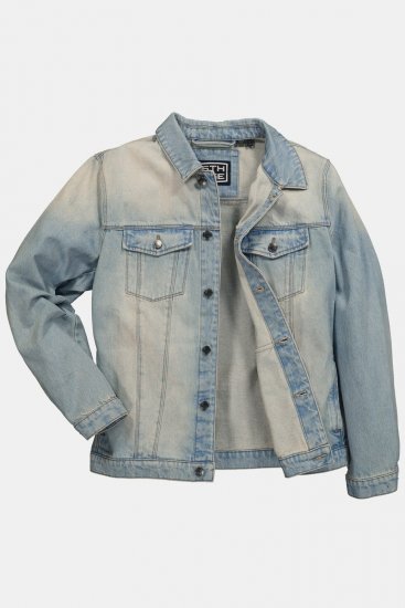 STHUGE 837222 Džínová bunda s náprsními kapsami Světle modrá - Bundy - Bundy Nadměrné Velikosti - 2XL-8XL
