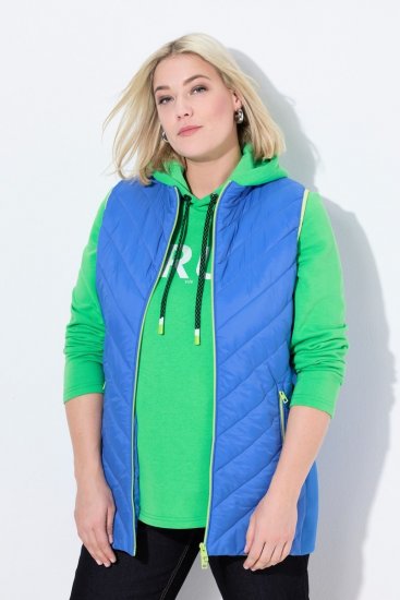 Ulla Popken 837409 Prošívaná vesta HYPRAR Modrá - Vesty - 