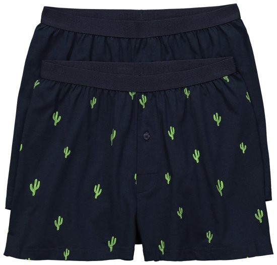 JP1880 837629 Boxerky FLEXNAMIC® s potiskem kaktusů Tmavě modrá 2 kusy - Spodní prádlo - Spodní Prádlo Nadměrné Velikosti 2XL-8XL