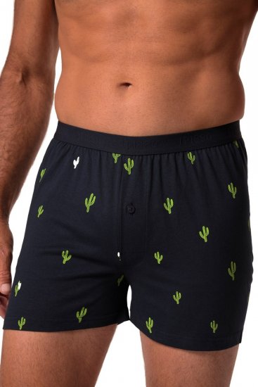 JP1880 837629 Boxerky FLEXNAMIC® s potiskem kaktusů Tmavě modrá 2 kusy - Spodní prádlo - Spodní Prádlo Nadměrné Velikosti 2XL-8XL