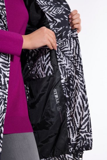 Ulla Popken 838435 Dlouhá prošívaná vesta s potiskem Černá - Vesty - 
