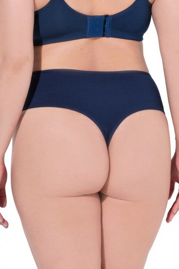 Ulla Popken 838637 Tanga kalhotky 3 ks Tmavě modrá - Kalhotky - 