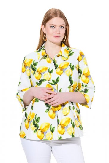 Ulla Popken 838952 Sako Bílá - Bundy - Dámské bundy velkých velikostí
