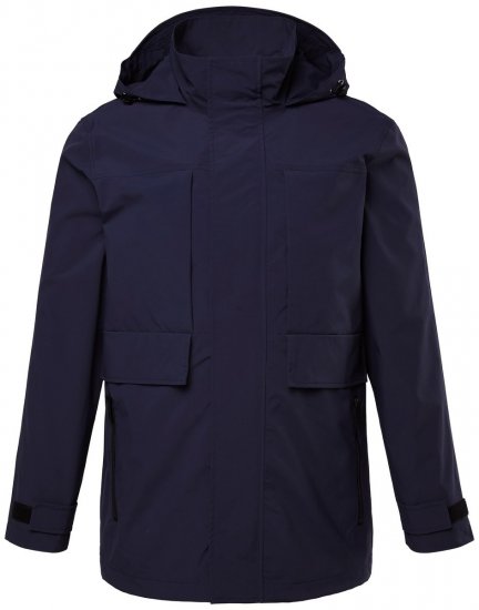 Men+ 215 Nepromokavá bunda s kapucí Tmavě modrá - Bundy - Bundy Nadměrné Velikosti - 2XL-8XL