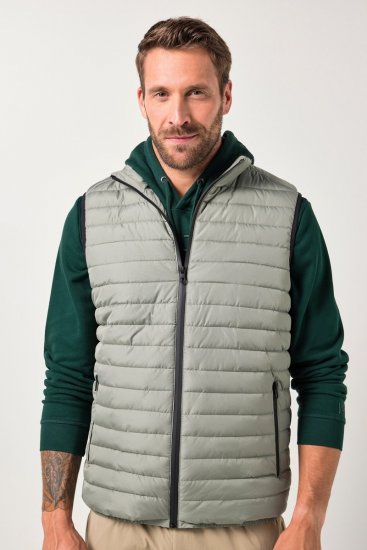 JAY-PI Lightly Quilted Vest with Stomach Fit Grey - Bundy - Bundy Nadměrné Velikosti - 2XL-8XL