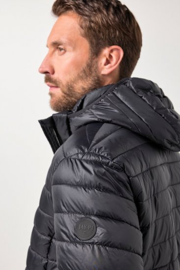 JAY-PI Lightly Quilted Jacket with a Hoodie Black - Bundy - Bundy Nadměrné Velikosti - 2XL-8XL