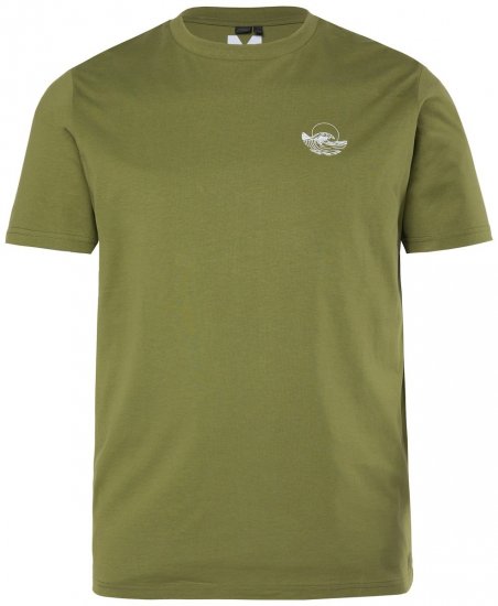 Men+ 682 Tričko Vlna Khaki zelená - Trička - Trička nadměrné velikosti - 2XL-14XL