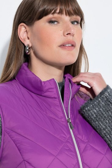 Ulla Popken 840047 Voděodpudivá prošívaná vesta Lila - Vesty - 