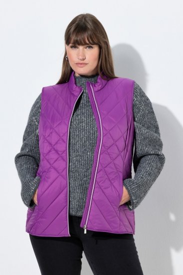 Ulla Popken 840047 Voděodpudivá prošívaná vesta Lila - Vesty - 