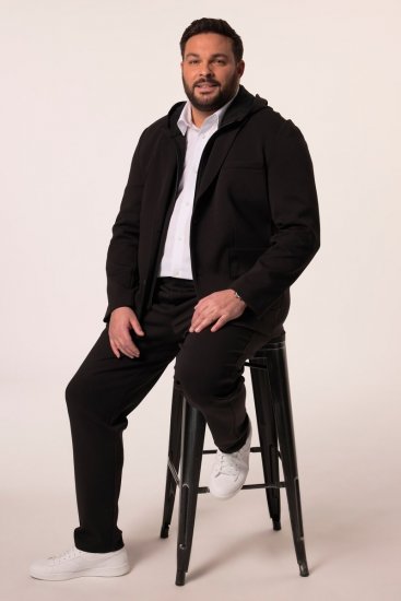 Men+ 205 Bilbao Flexlastic Žerzejové sako Černá - Obleky - Obleky 2XL-8XL