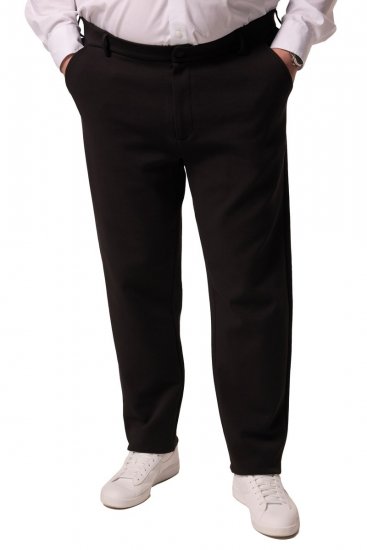 Men+ 207 Bilbao Flexlastic Žerzejové chino kalhoty Černá - Obleky - Obleky 2XL-8XL