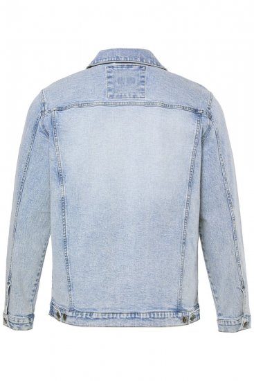 Men+ 394 Džínová bunda s náprsními kapsami Světle modrá - Bundy - Bundy Nadměrné Velikosti - 2XL-8XL