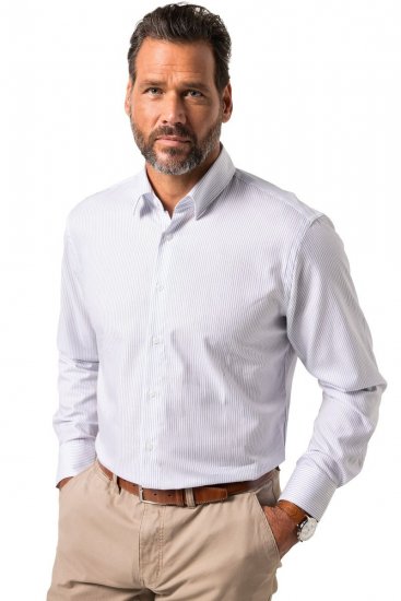 JP1880 Business Shirt Long Sleeve Striped Snow White - Košile - Košile 2XL-10XL