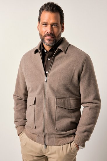 JP1880 Blouson Jacket Lightweight and Warm Brown - Bundy - Bundy Nadměrné Velikosti - 2XL-8XL