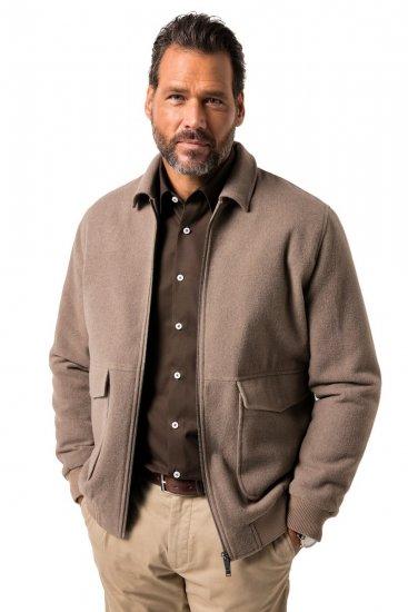 JP1880 Blouson Jacket Lightweight and Warm Brown - Bundy - Bundy Nadměrné Velikosti - 2XL-8XL