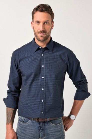 JP1880 Shirt Long Sleeve Kent Collar Navy - Košile - Košile 2XL-10XL
