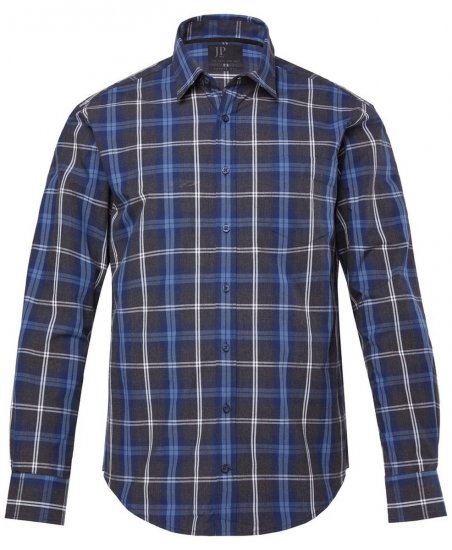 JP1880 Checked Shirt Long Sleeve Kent Collar Anthracite - Košile - Košile 2XL-10XL