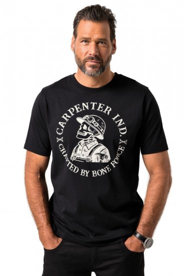 JP1880 T-Shirt Chest Print Bone Force Black - Trička - Trička nadměrné velikosti - 2XL-14XL