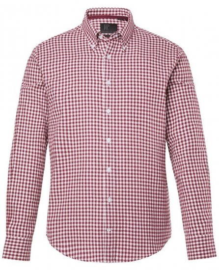 JP1880 Checked Flannel Shirt Long Sleeve Light Red - Košile - Košile 2XL-10XL