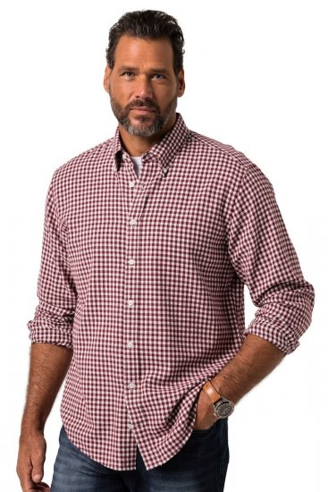 JP1880 Checked Flannel Shirt Long Sleeve Light Red - Košile - Košile 2XL-10XL