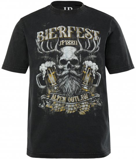 JP1880 Beer Festival Design Vintage Looking T-Shirt Black - Trička - Trička nadměrné velikosti - 2XL-14XL