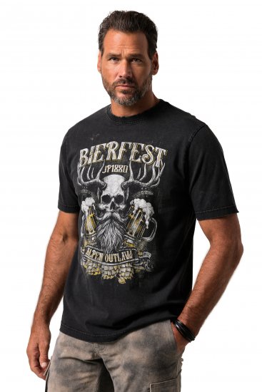 JP1880 Beer Festival Design Vintage Looking T-Shirt Black - Trička - Trička nadměrné velikosti - 2XL-14XL