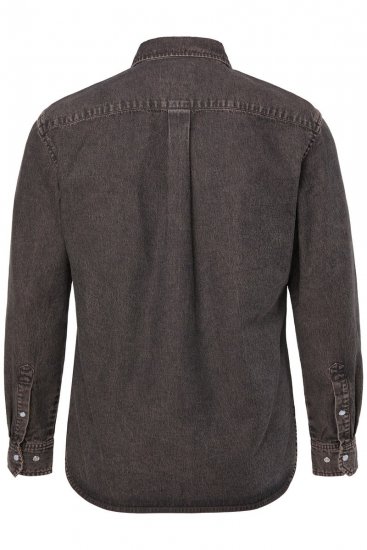 JP1880 Denim Shirt Flexnamic Dark Brown - Košile - Košile 2XL-10XL