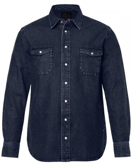 JP1880 Denim Shirt Flexnamic Long Sleeve Navy - Košile - Košile 2XL-10XL