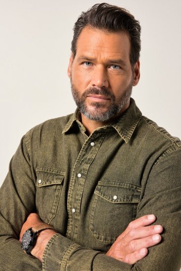 JP1880 Denim Shirt Long Sleeve Olive Green - Košile - Košile 2XL-10XL