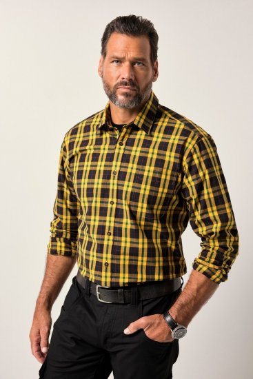 JP1880 Checked Shirt Long Sleeve Kent Collar Curry - Košile - Košile 2XL-10XL