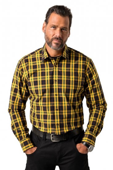 JP1880 Checked Shirt Long Sleeve Kent Collar Curry - Košile - Košile 2XL-10XL