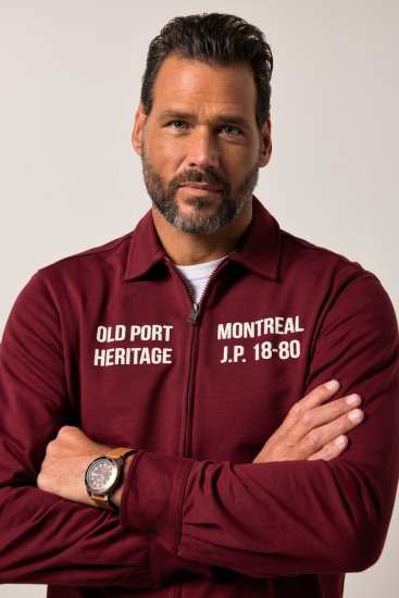 JP1880 Sweatshirt Long Sleeve Boxy Fit Red - Mikiny & mikiny s kapucí - Mikiny & Mikiny s kapucí 2XL-12XL