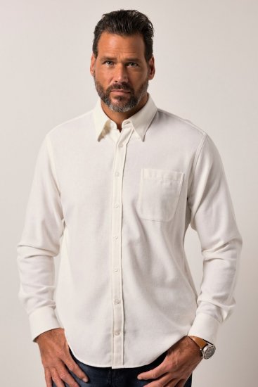JP1880 Checked Flannel Shirt Long Sleeve Creamy White - Košile - Košile 2XL-10XL