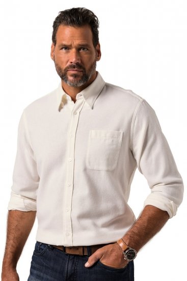 JP1880 Checked Flannel Shirt Long Sleeve Creamy White - Košile - Košile 2XL-10XL