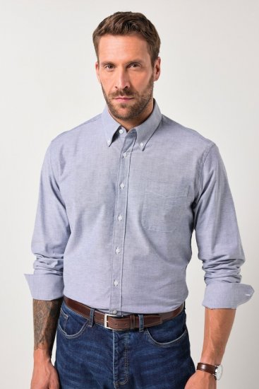 JP1880 Oxford Shirt Long Sleeve Denim Blue - Košile - Košile 2XL-10XL