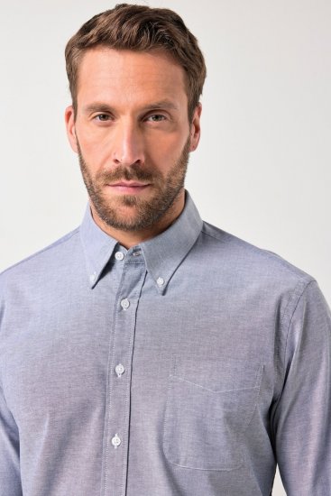 JP1880 Oxford Shirt Long Sleeve Denim Blue - Košile - Košile 2XL-10XL