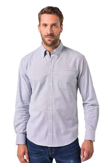 JP1880 Oxford Shirt Flexnamic Long Sleeve Grey - Košile - Košile 2XL-10XL