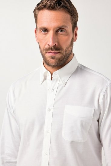 JP1880 Oxford Shirt Flexnamic Long Sleeve Snow White - Košile - Košile 2XL-10XL