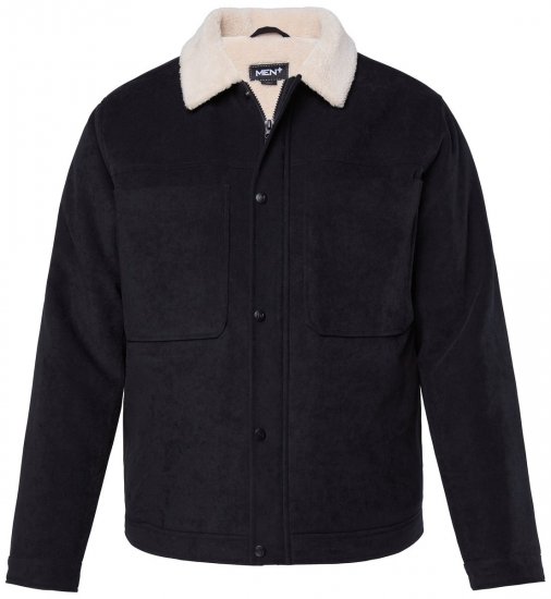 Men+ 545 Bunda s teddy límcem Černá - Bundy - Bundy Nadměrné Velikosti - 2XL-8XL