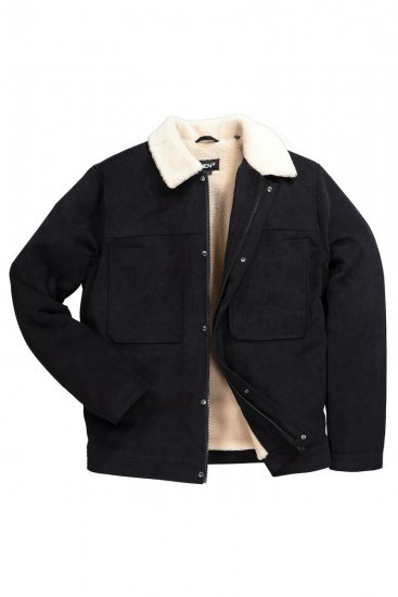 Men+ 545 Bunda s teddy límcem Černá - Bundy - Bundy Nadměrné Velikosti - 2XL-8XL