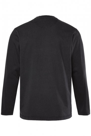 Men+ 612 Tričko s dlouhým rukávem Denim Brand Company Černá - Trička - Trička nadměrné velikosti - 2XL-14XL