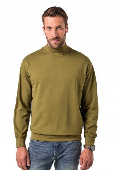 JP1880 Sweatshirt Stand-up Collar Smooth Fabric Dark Olive - Mikiny & mikiny s kapucí - Mikiny & Mikiny s kapucí 2XL-12XL