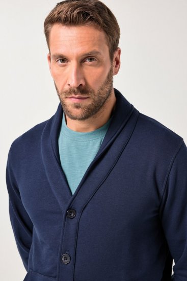 JP1880 Sweat Jacket Shawl Collar Navy - Mikiny & mikiny s kapucí - Mikiny & Mikiny s kapucí 2XL-12XL