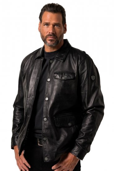 JP1880 Leather Jacket Finest Lamb Nappa Black - Bundy - Bundy Nadměrné Velikosti - 2XL-8XL