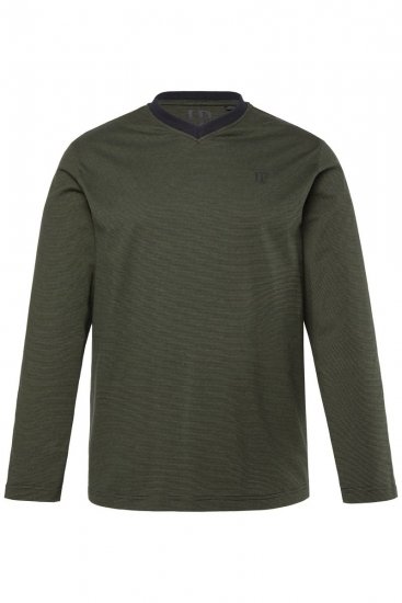 JP1880 Pyjamas Two-piece Striped Dark Green - Spodní prádlo - Spodní Prádlo Nadměrné Velikosti 2XL-8XL