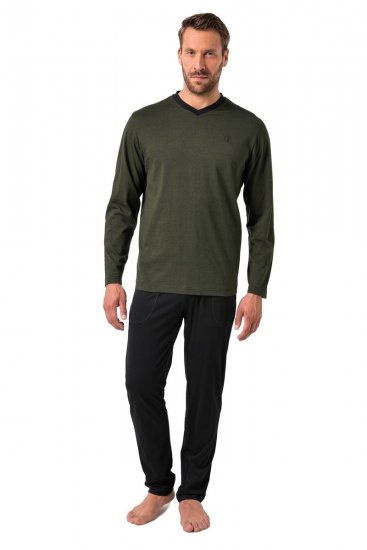 JP1880 Pyjamas Two-piece Striped Dark Green - Spodní prádlo - Spodní Prádlo Nadměrné Velikosti 2XL-8XL