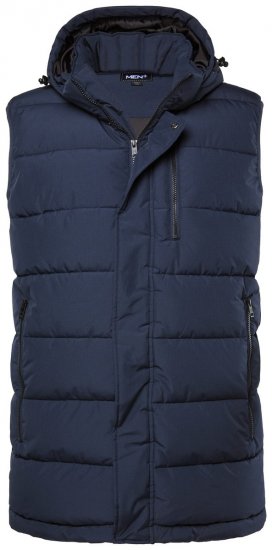 Men+ 433 Vesta prošívaná s kapucí Tmavě modrá - Bundy - Bundy Nadměrné Velikosti - 2XL-8XL
