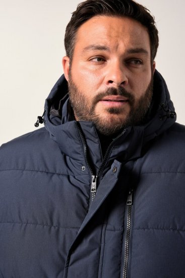 Men+ 433 Vesta prošívaná s kapucí Tmavě modrá - Bundy - Bundy Nadměrné Velikosti - 2XL-8XL
