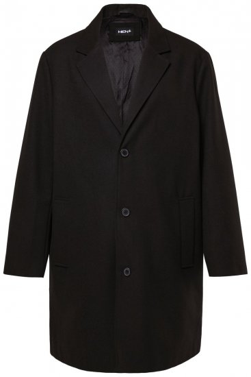 Men+ 482 Voděodolný kabát ve vzhledu vlny Černá - Bundy - Bundy Nadměrné Velikosti - 2XL-8XL